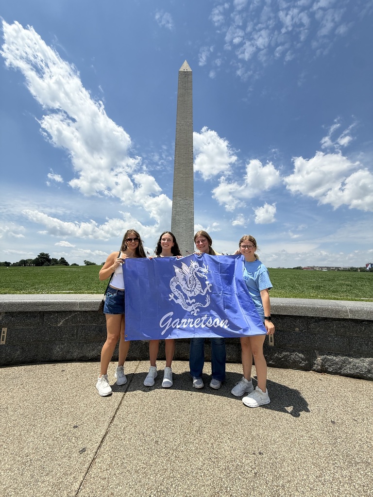Students with the Garretson Flag