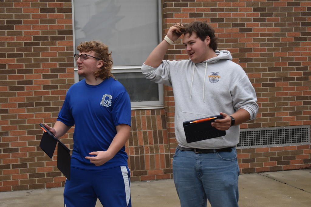 Blake & Jacoby share their creative writing story with their classmates