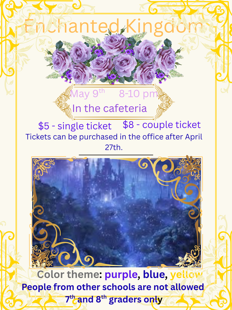 May 9 - 7th & 8th Grade Semi-Formal