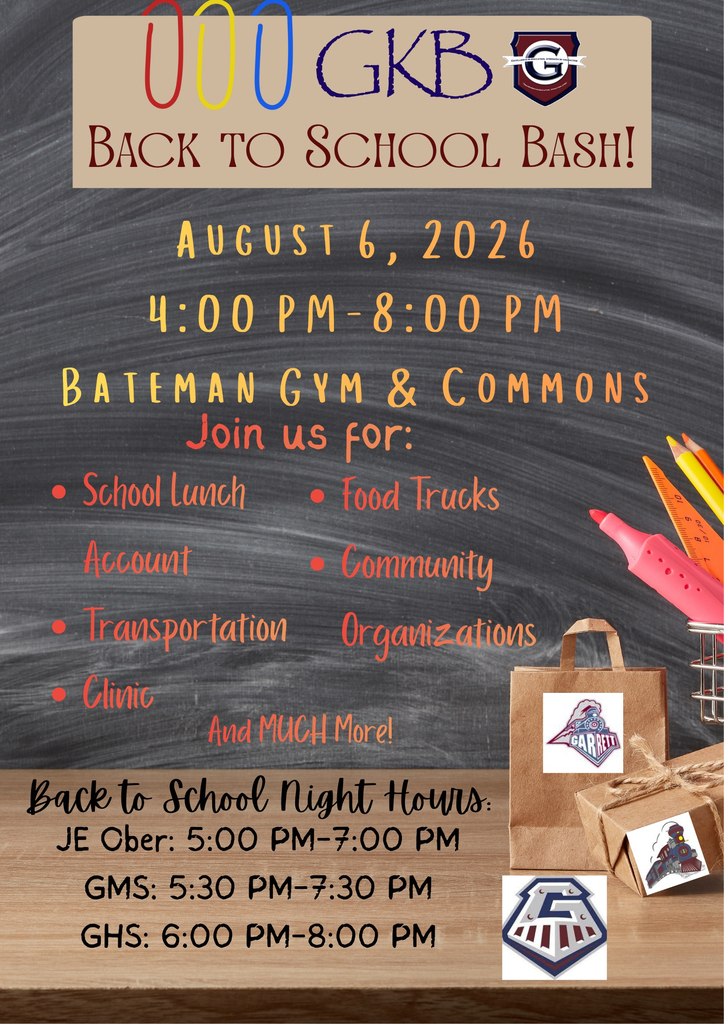 2026 Back to School Bash on August 6, 2026 from 4-8 p.m. in the Bateman Gym and Commons