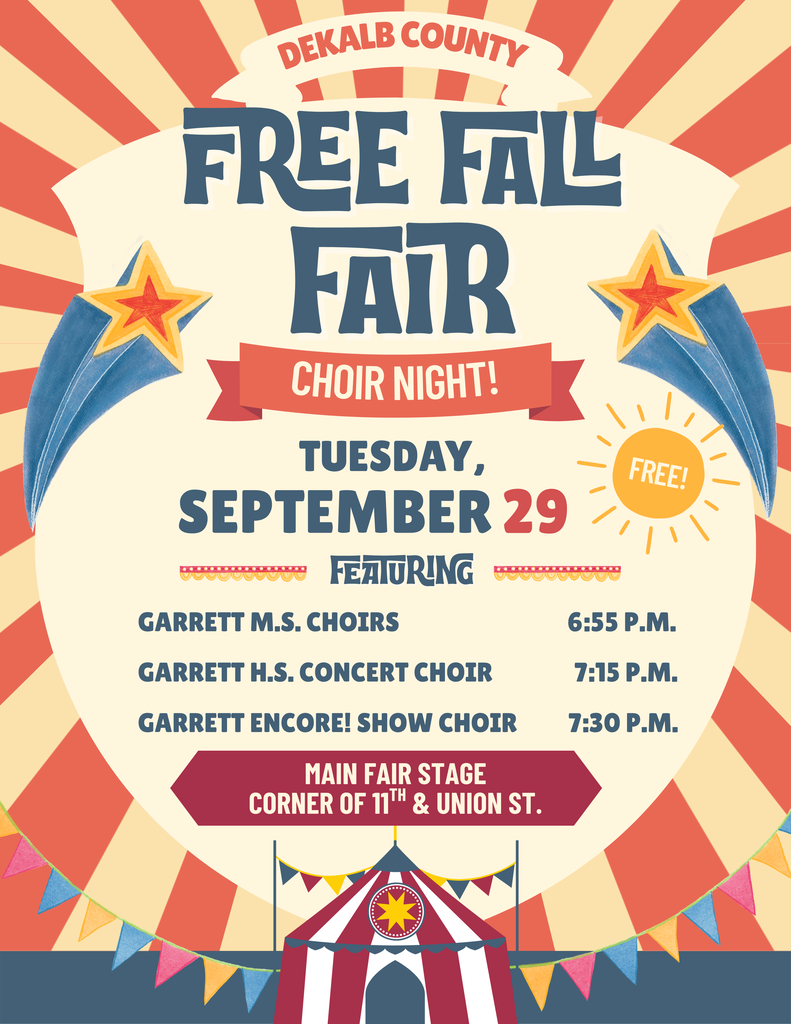 Garrett Choirs at Free Fall Fair on Tuesday, September 29