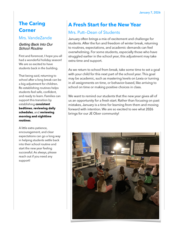 J.E. Ober January 2026 Newsletter