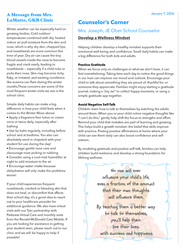 J.E. Ober January 2026 Newsletter