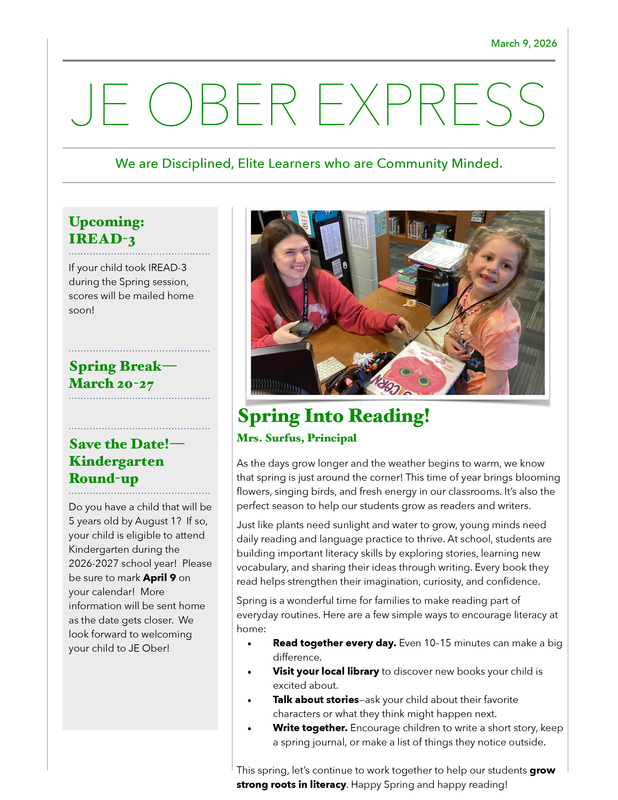 JE Ober March 2026 Newsletter