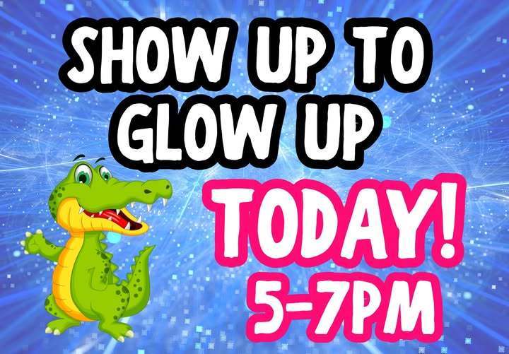 Show Up to Glow Up infographic reminder