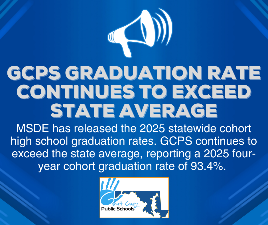 Graphic highlighting the 2025 GCPS graduation rate, as detailed in the text.