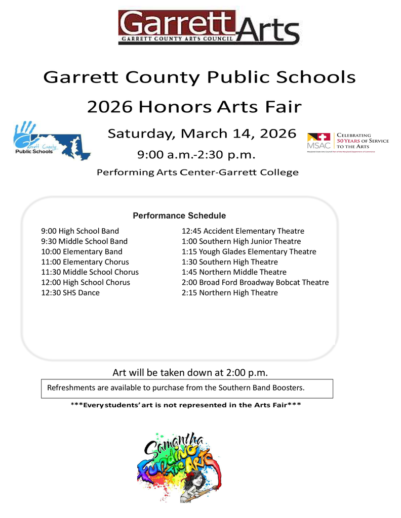 Graphic highlighting the GCPS Student Arts Fair, as detailed in the text.