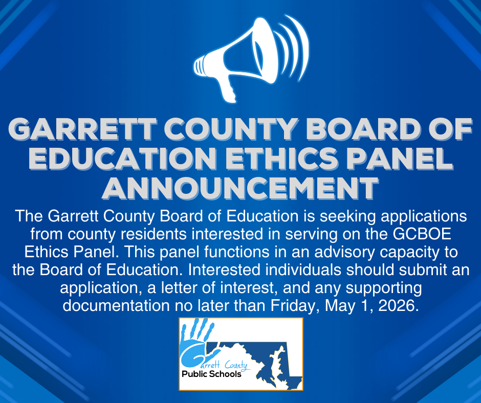 Graphic soliciting applications for the GCBOE Ethics Panel, as detailed in the text.