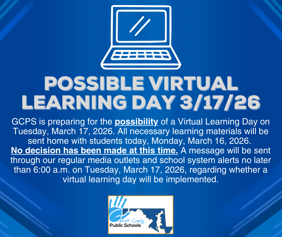 Graphic noting a possible virtual learning day, as detailed in the text.