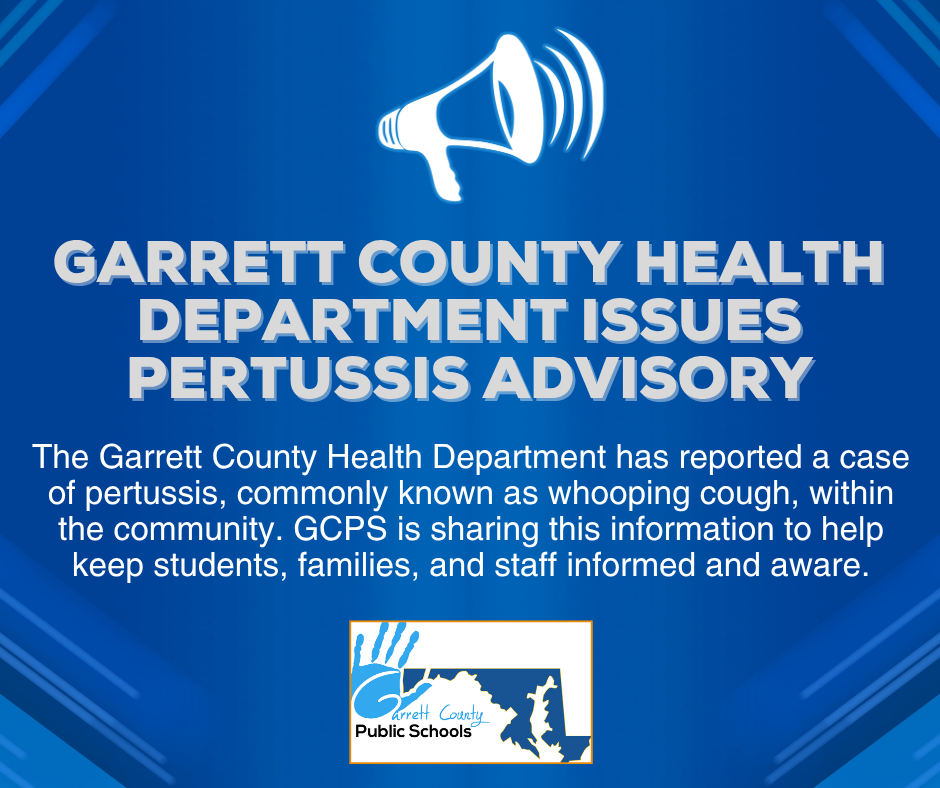 Graphic noting the GCHD Pertussis Advisory, as detailed in the text.