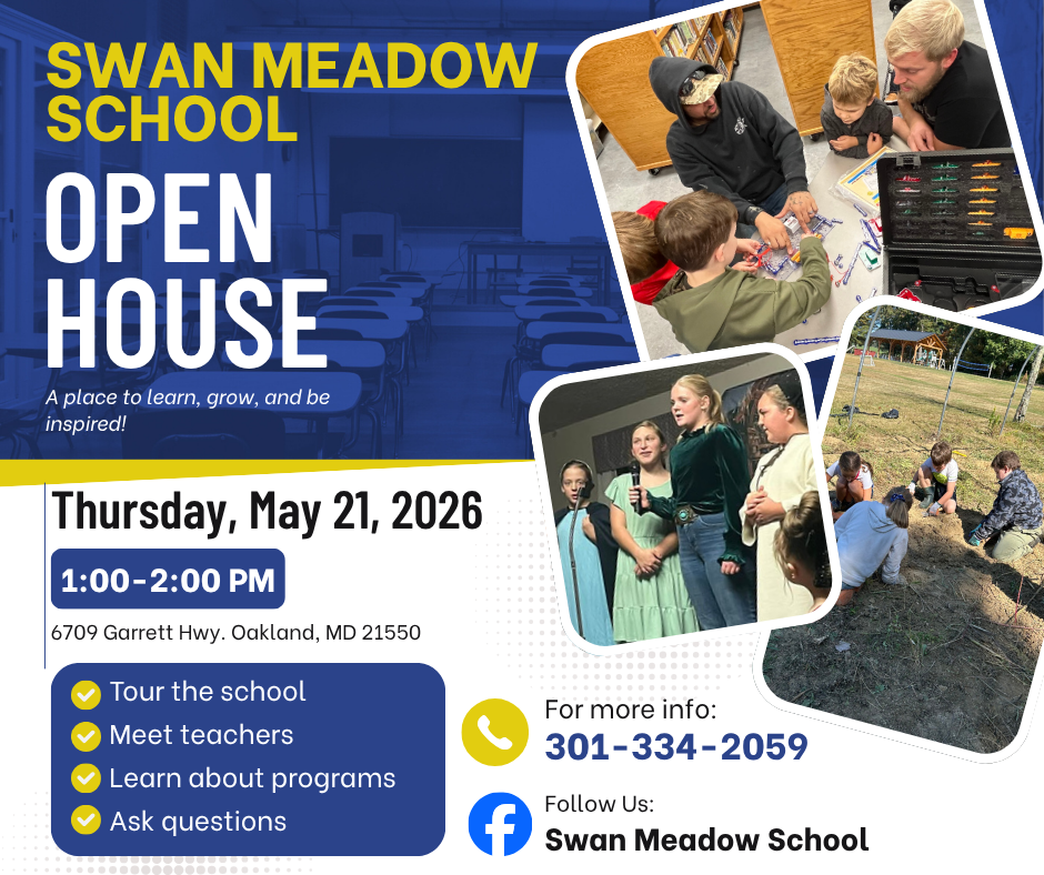 Graphic highlighting the Swan Meadow School Open House, as detailed in the text.