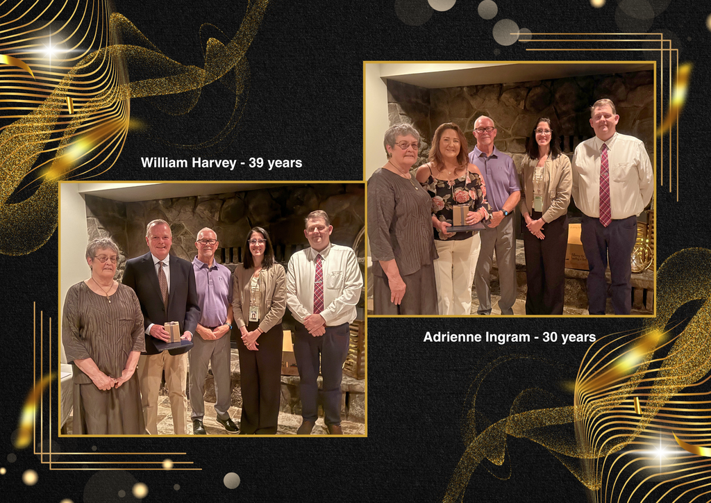 Collage of images of retirees after receiving their recognition.