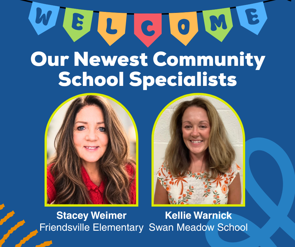 Graphic highlighting our two newest Community School Specialists.