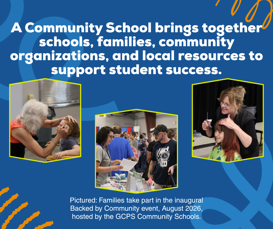 Graphic highlighting community school resources.