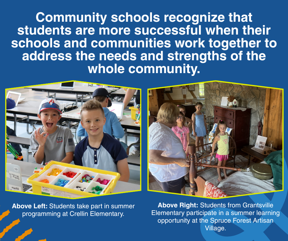 Graphic featuring students working together.