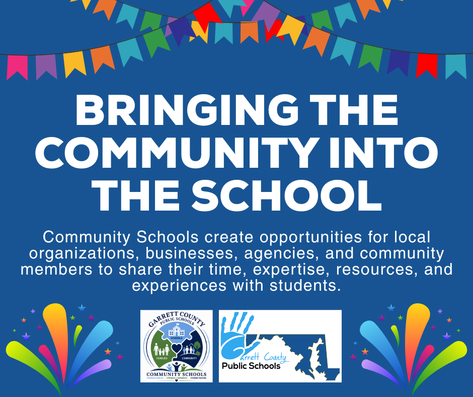 Graphic highlighting bringing community into the school, part of the community schools series.