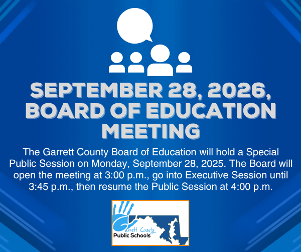 Graphic highlighting the September 28, 2026, Board of Education Meeting, as detailed in the text.