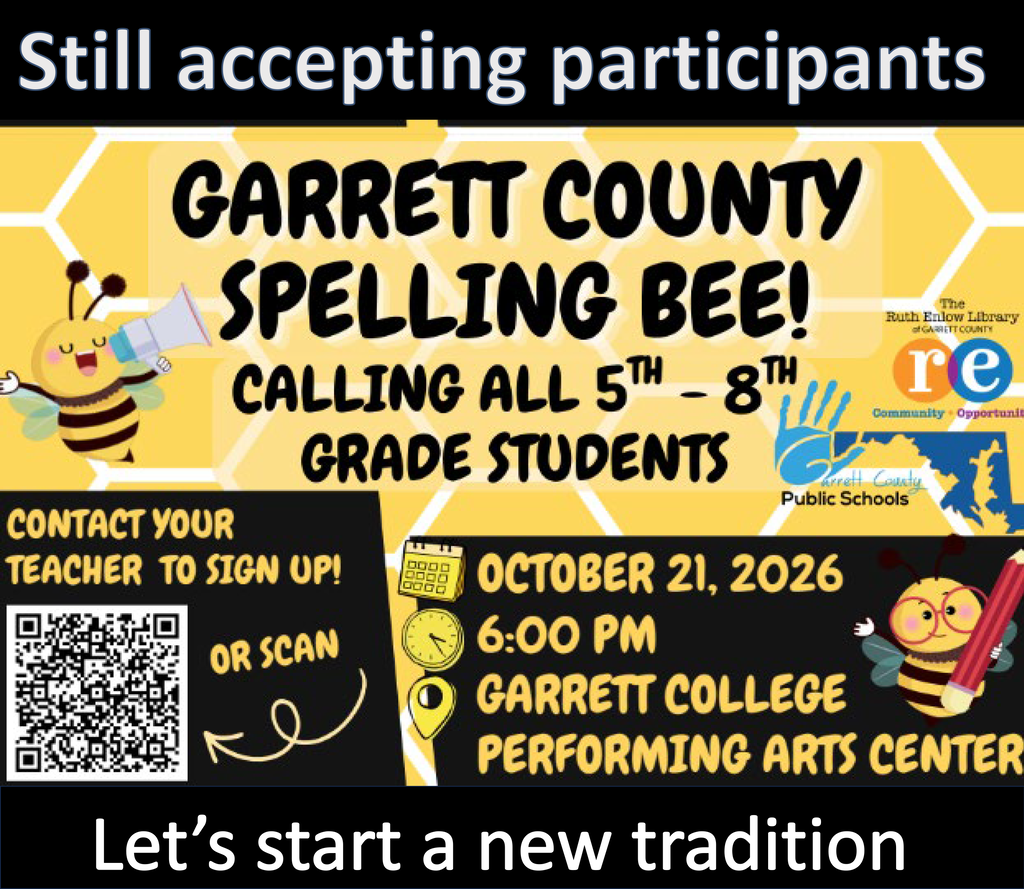 Graphic highlighting the upcoming spelling bee, as detailed in the text.