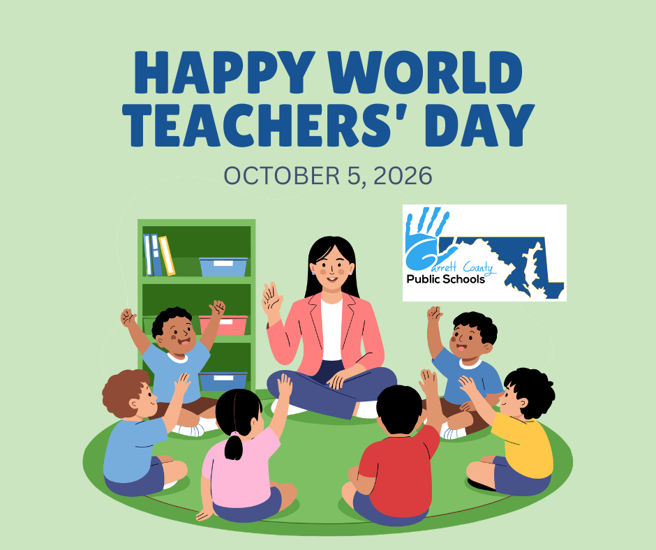 Graphic celebrating world teachers' day, as detailed in the text.
