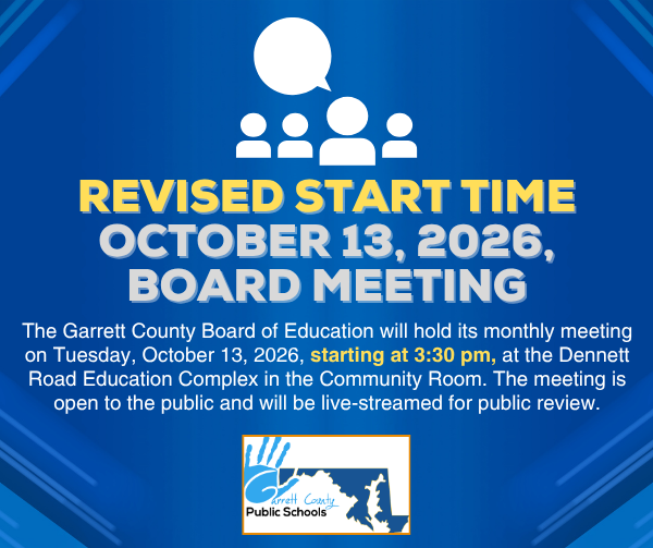 Graphic highlighting the October Board meeting, noting an earlier start time.