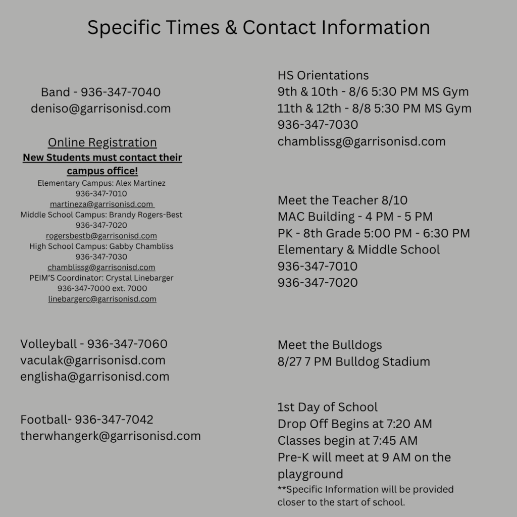 Contact Informaiton