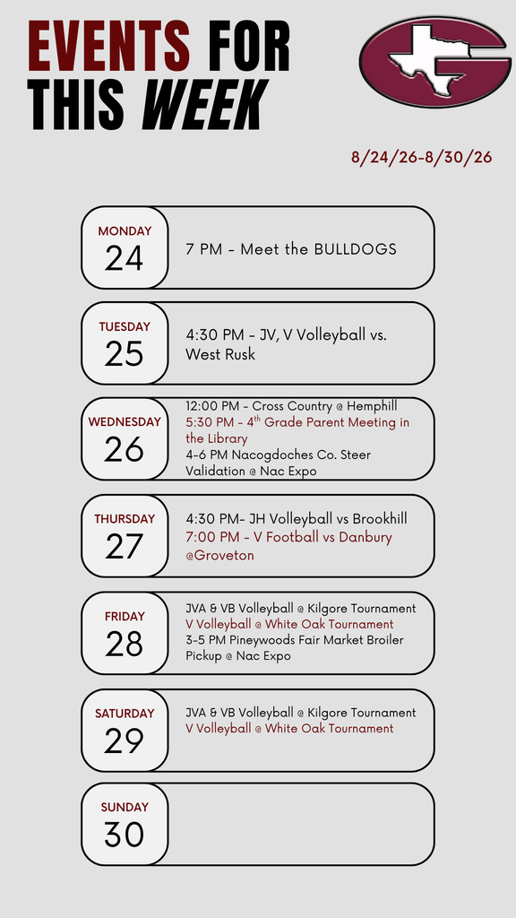 weekly events