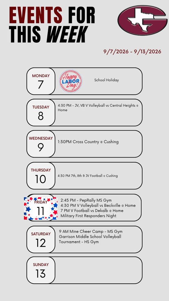 sept 7 weekly events 