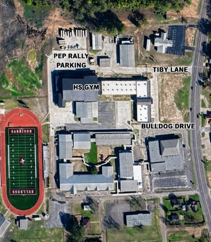 Pep rally parking map