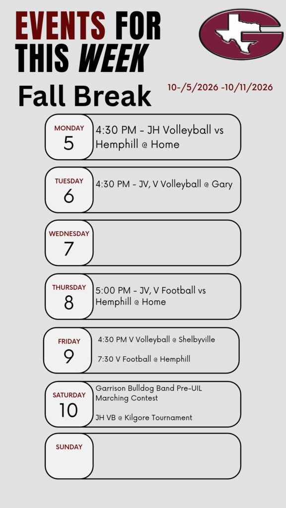 weekly schedule