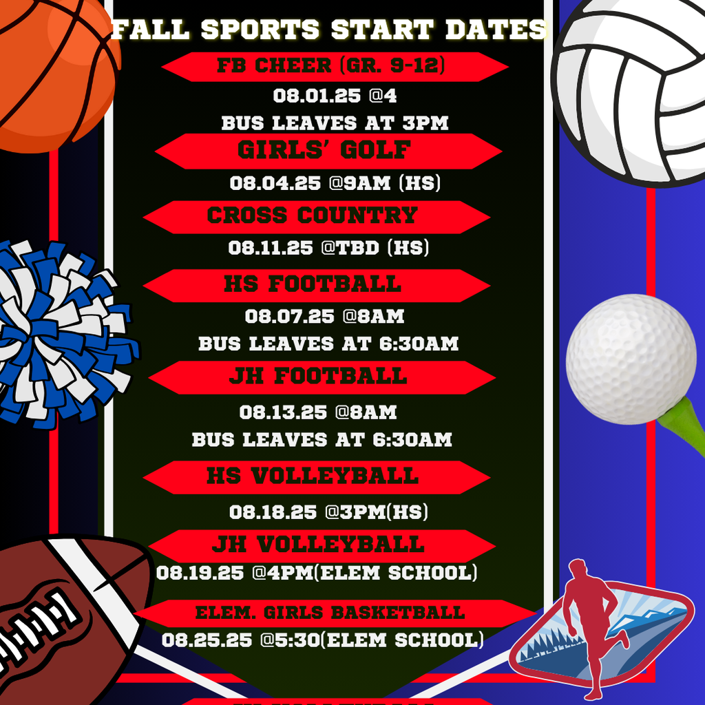 Fall Sports Start dates