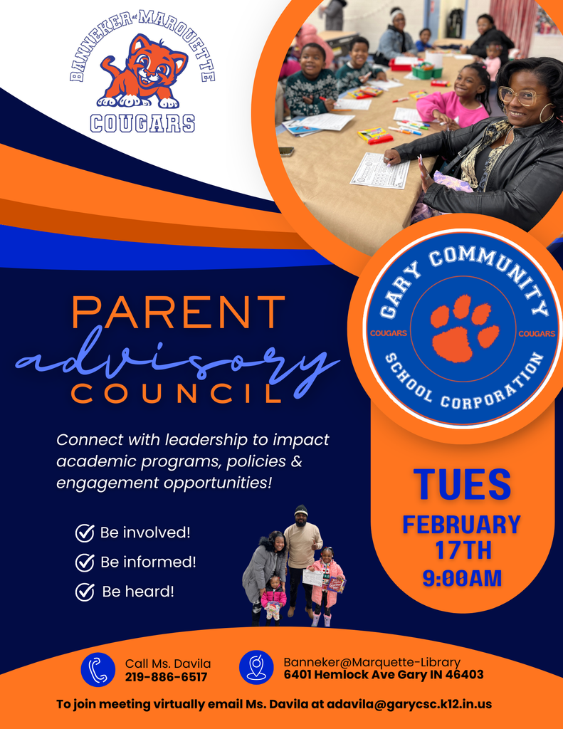 Parent Advisory Council Meeting Feb 17th, at 9:00am in the Library