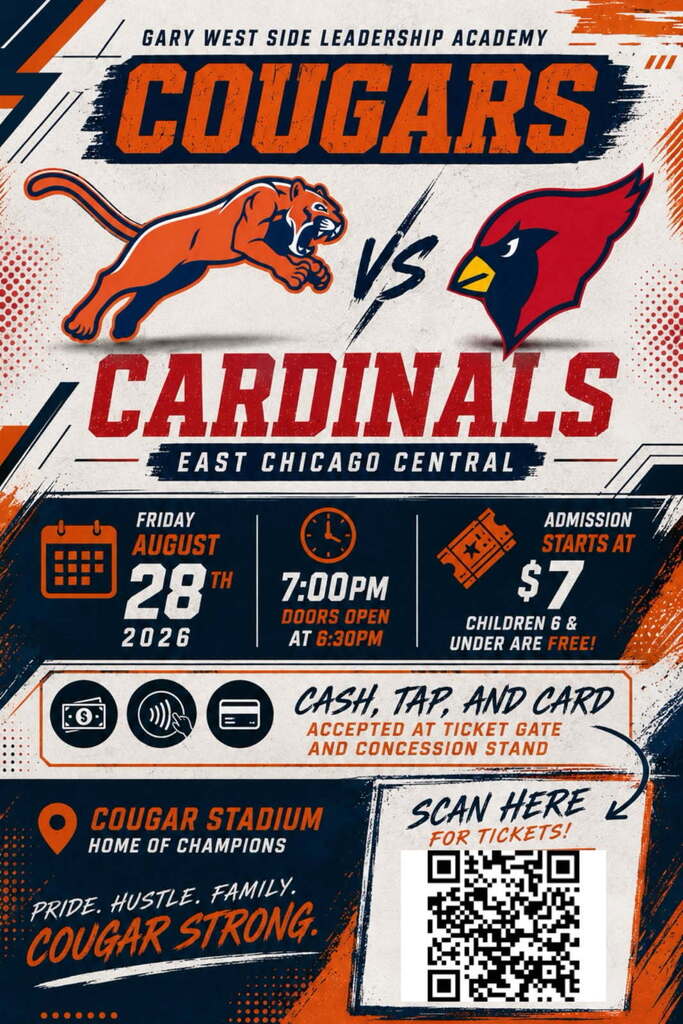 Cougars vs Cardinal Football Flyer