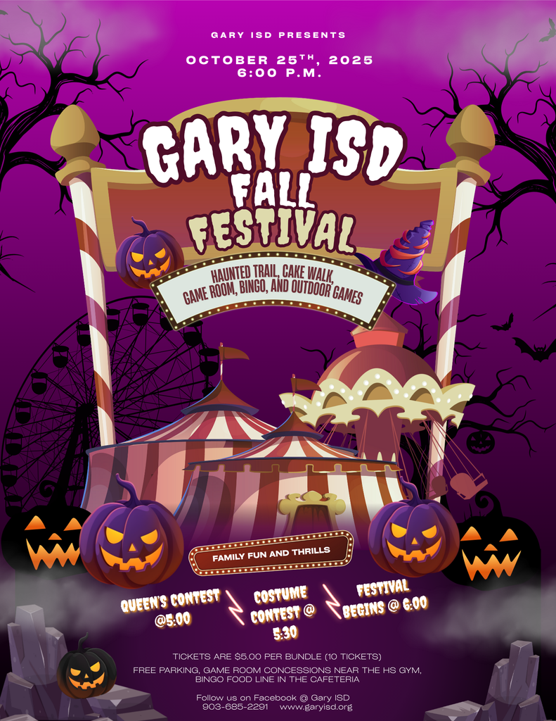 Purple Orange Vintage Circus Haunted Carnival Halloween Flyer