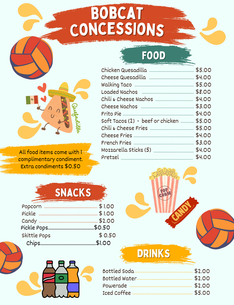 Bobcat Basketball Tournament Concession - Fall 2025