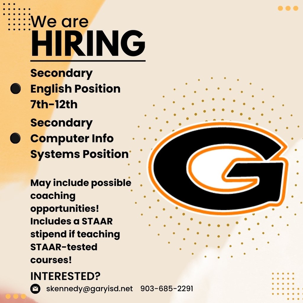 Opening for secondary english and computer info systems!