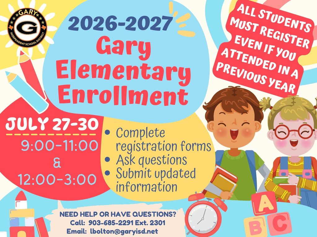 Gary Elementary Enrollment Dates
