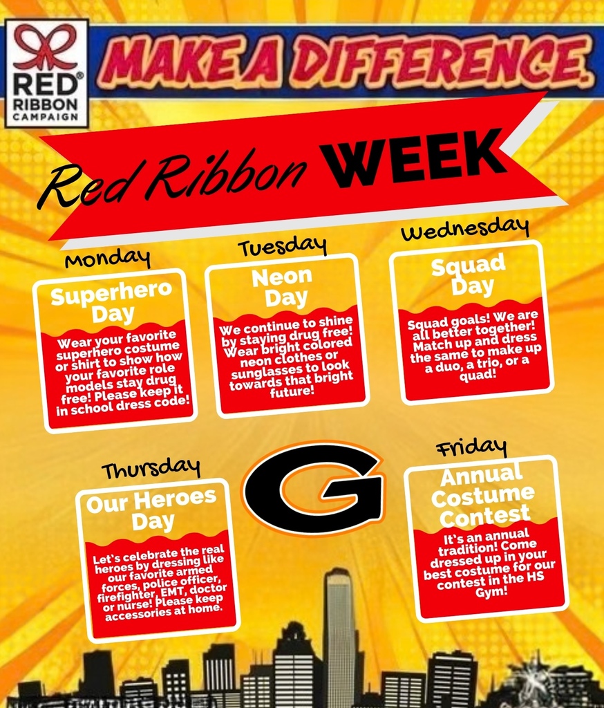 Red Ribbon Week Dress Up Days