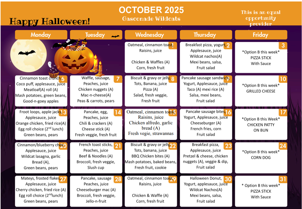 Oct Menu