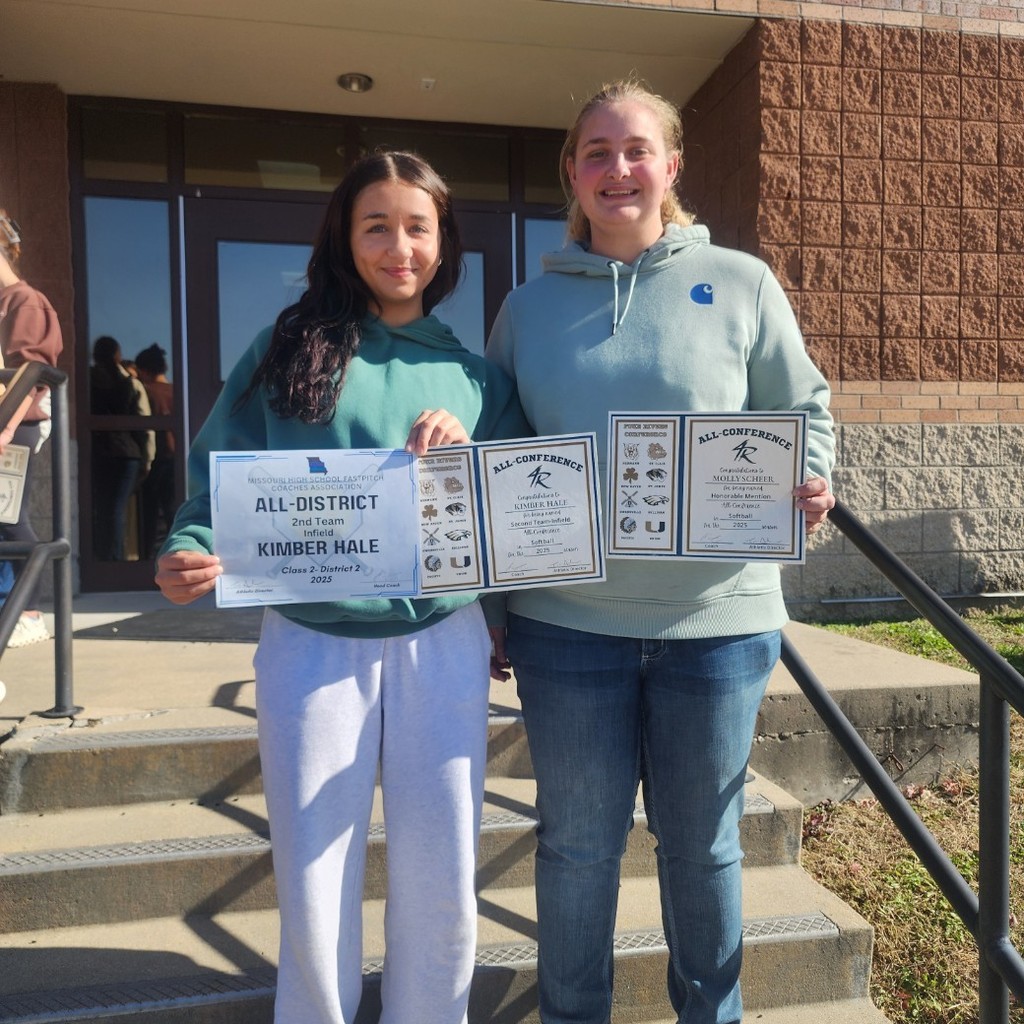Kimber Hale with 2nd Team All-District and All-Conference Honors and Molly Scheer with All-Conference Honorable Mention!