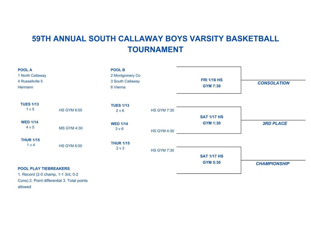 S. Callaway Boys Bracket 
