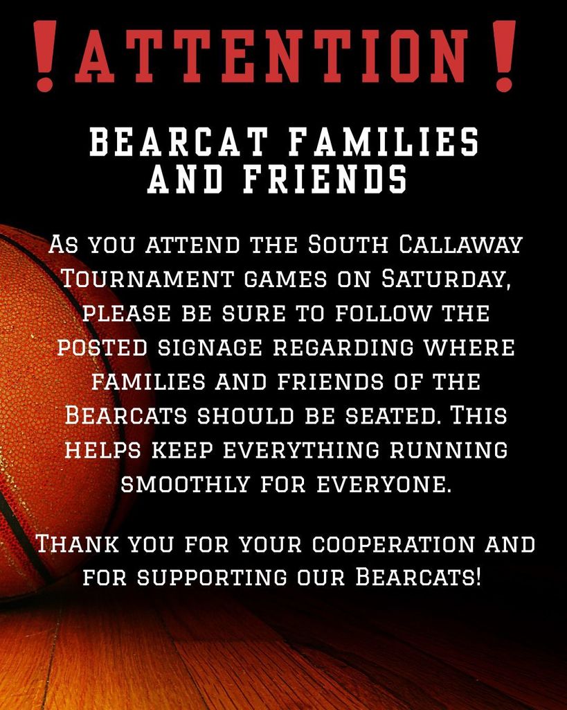 South Callaway tournament seating information 