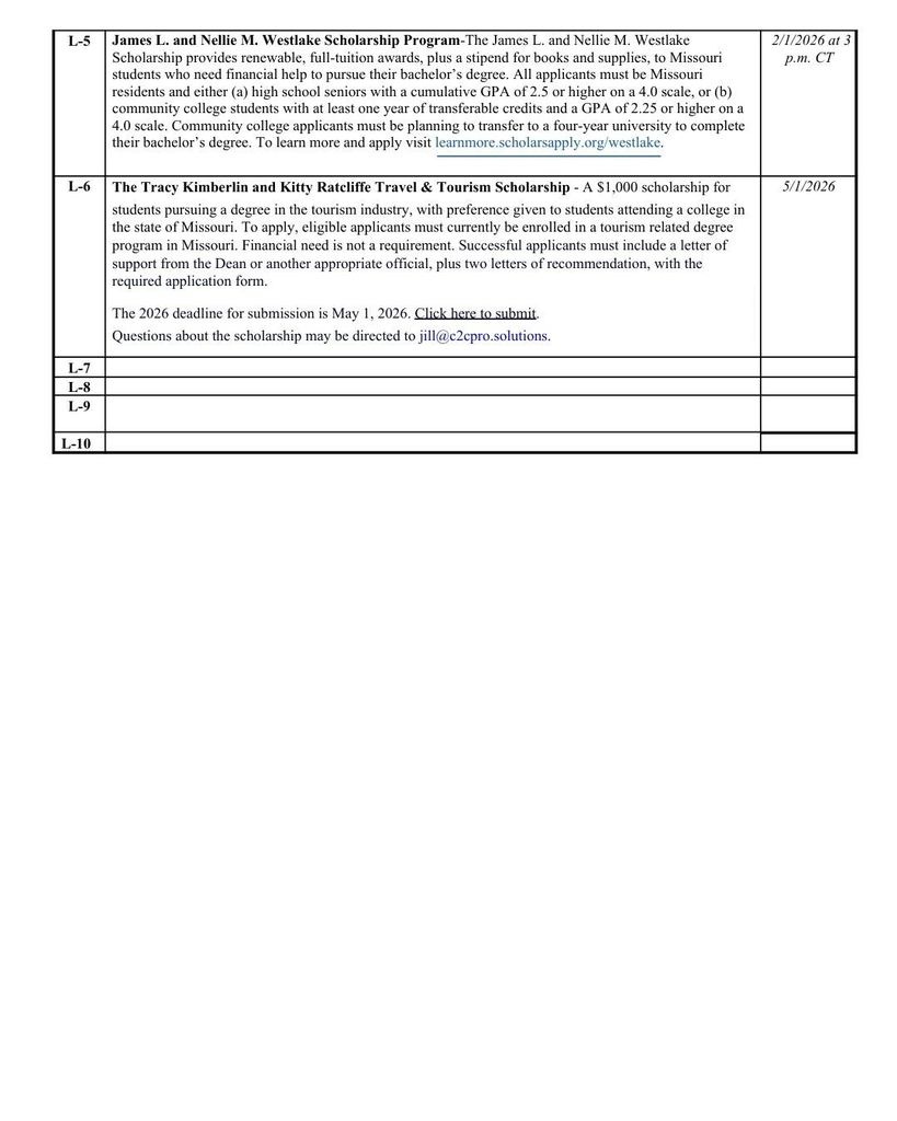 2025-2026 Scholarships 