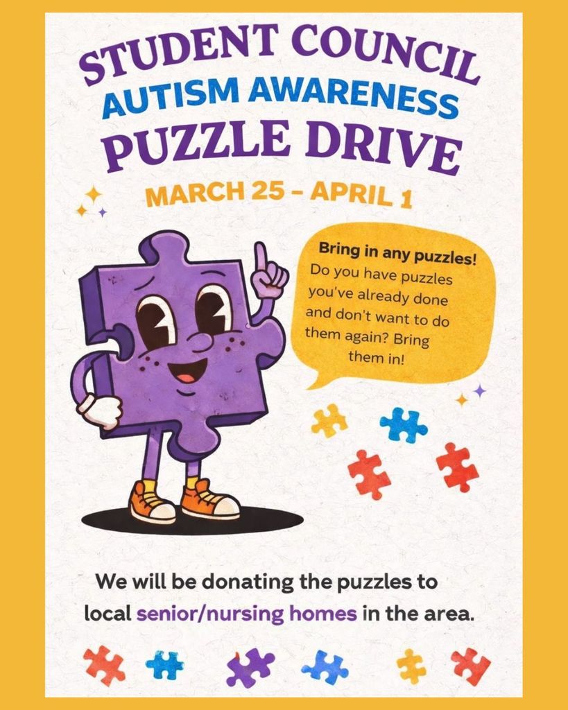 Student Council Autism Awareness Puzzle Drive 