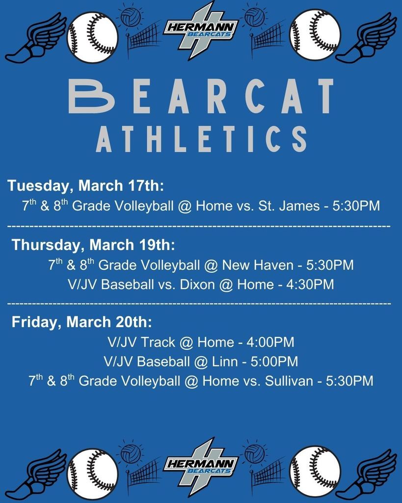 Bearcat Athletics March 16-21