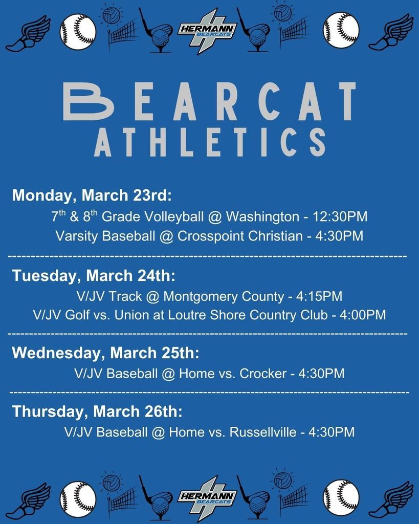 March 23-26 Bearcat Athletics 