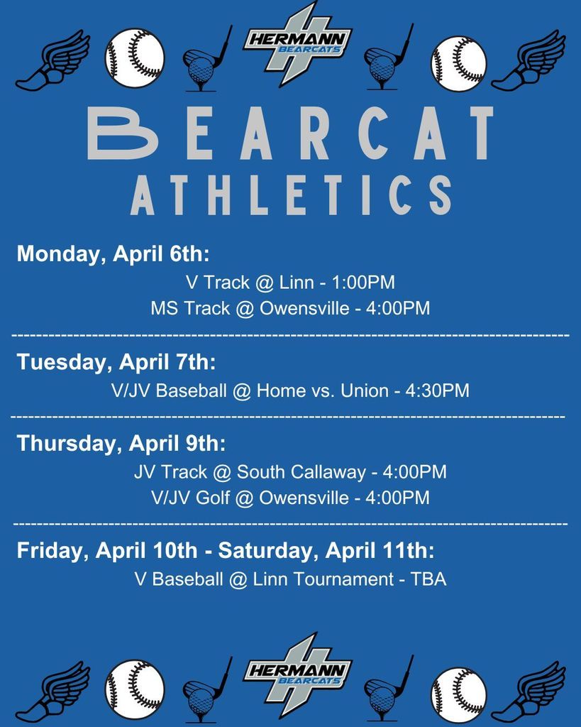 Bearcat Athletics April 6-11