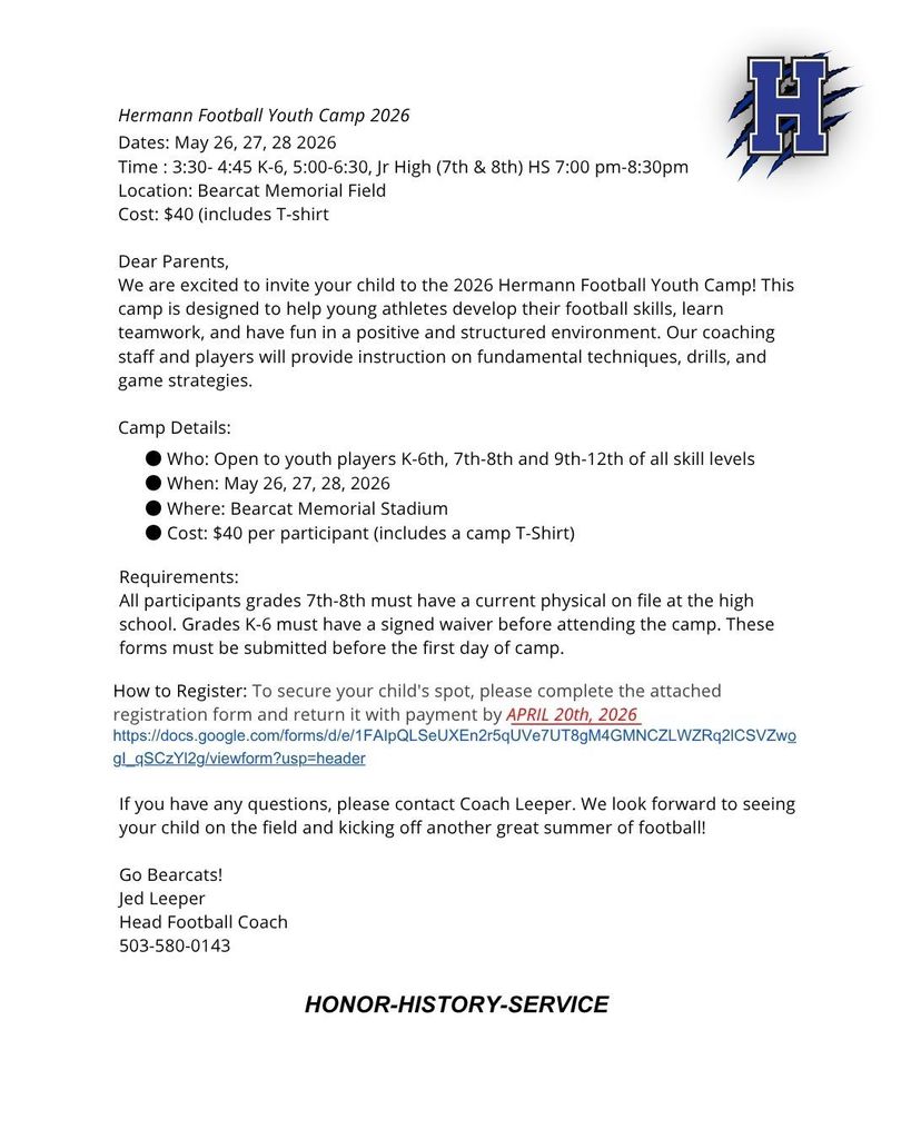 Youth football camp