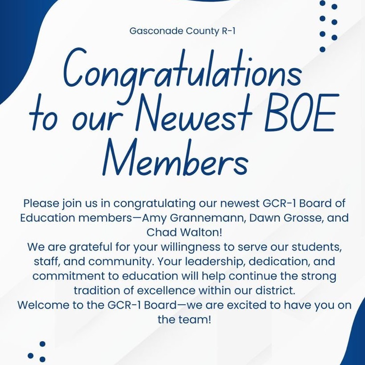 Congratulations new board members