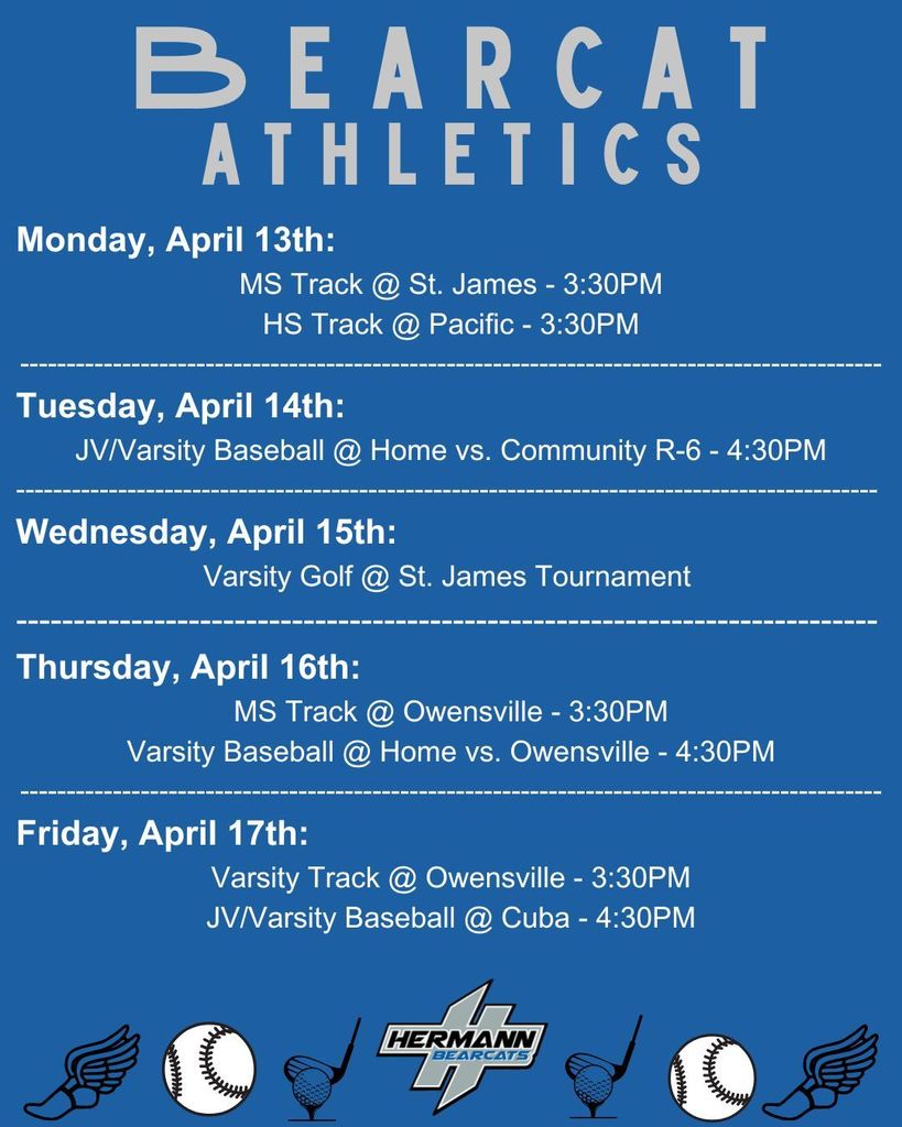 April 13-17 Bearcat Athletics
