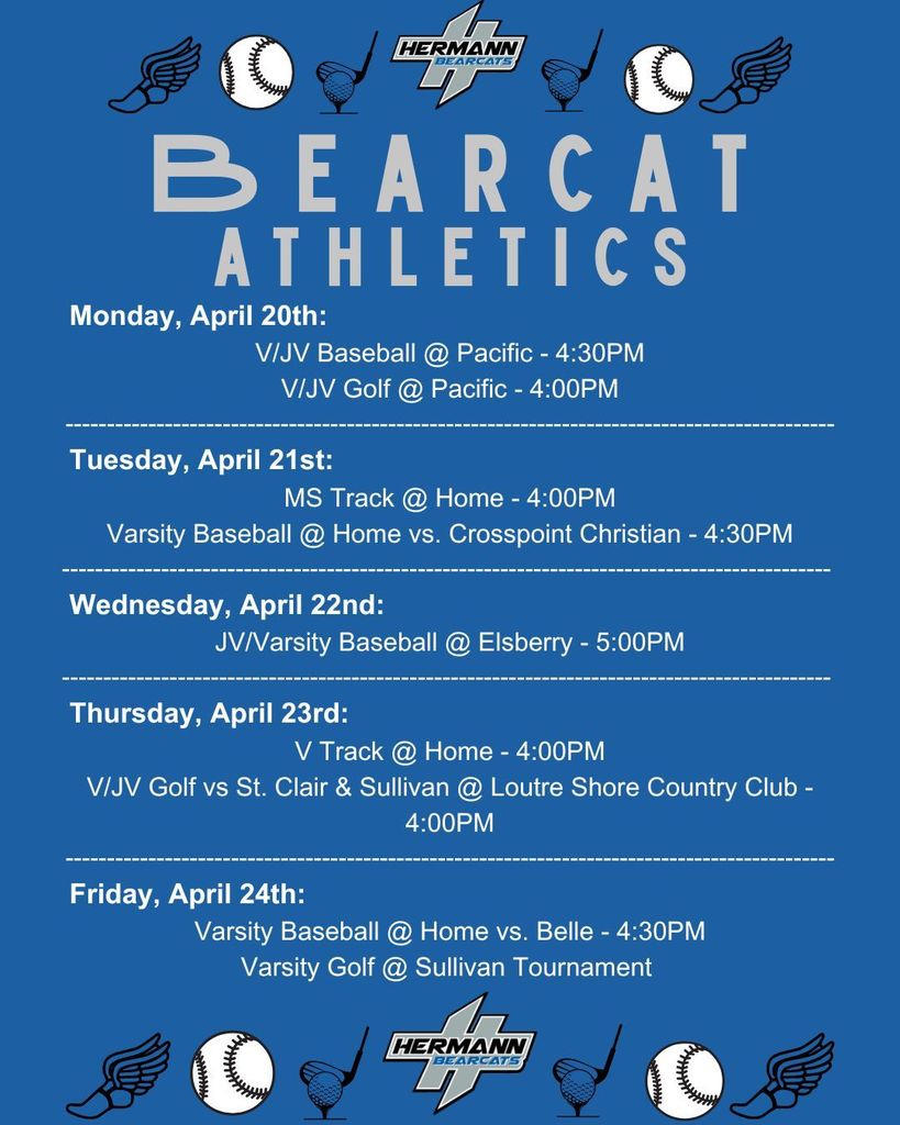 Bearcat Athletics April 20-24
